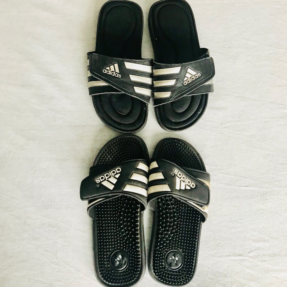 Adidas slides - 2 pair - Size 6 - used